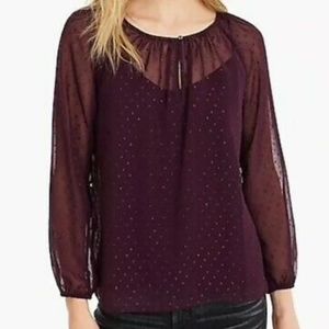🌻Host Pick🌻 J. Crew Purple Pin Dot Chiffon Blouse